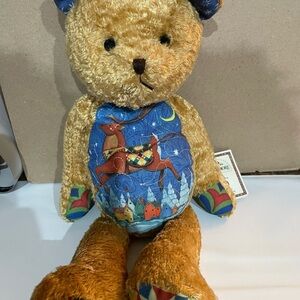 Jim Shore Boyds Reindeer Quilted Tummy Teddy Bear Plush  ChristmasReindeer Bear